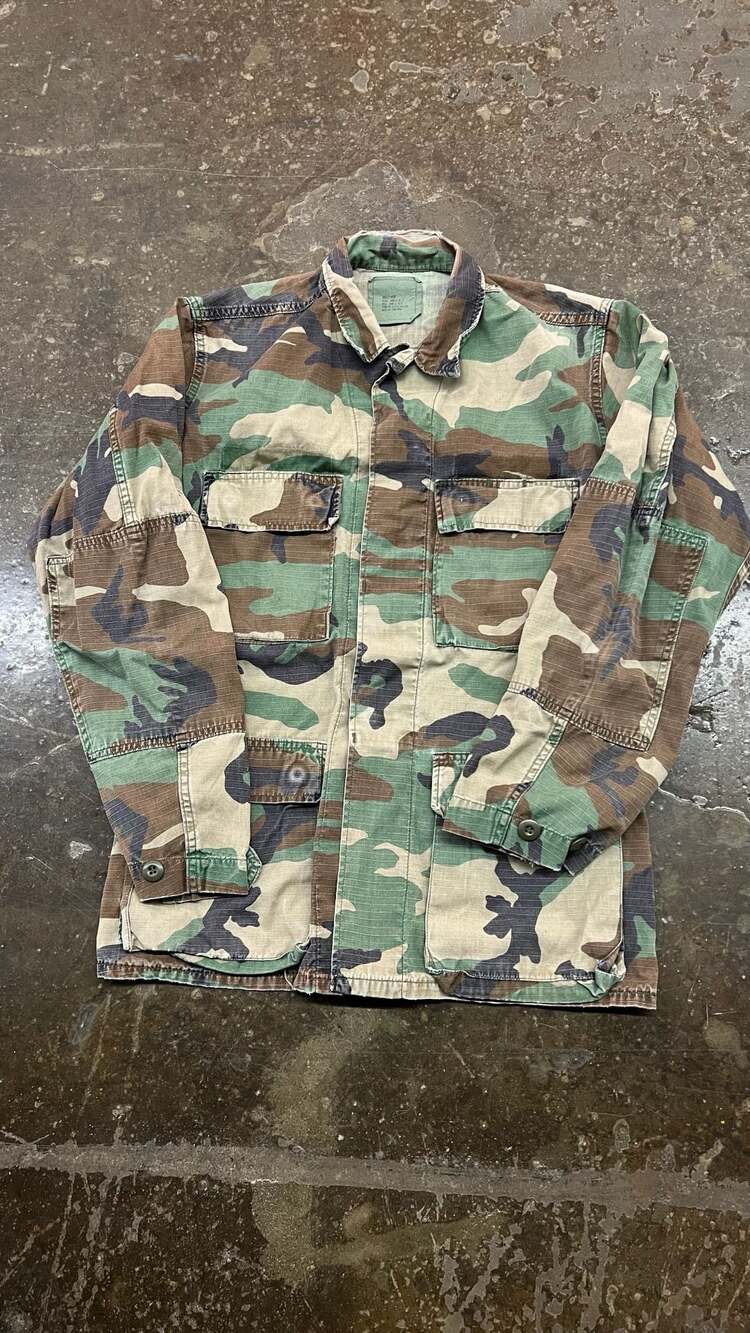 US Army Woodland Camo Combat Jacket Size Medium Regular
